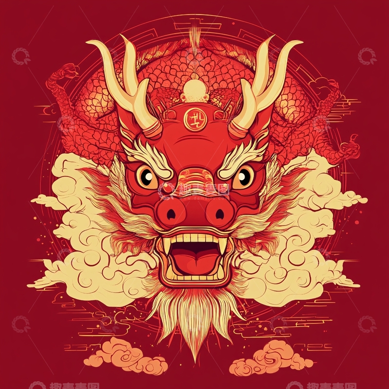 高清大图下载【趣麦麦图】龙年文创插画10