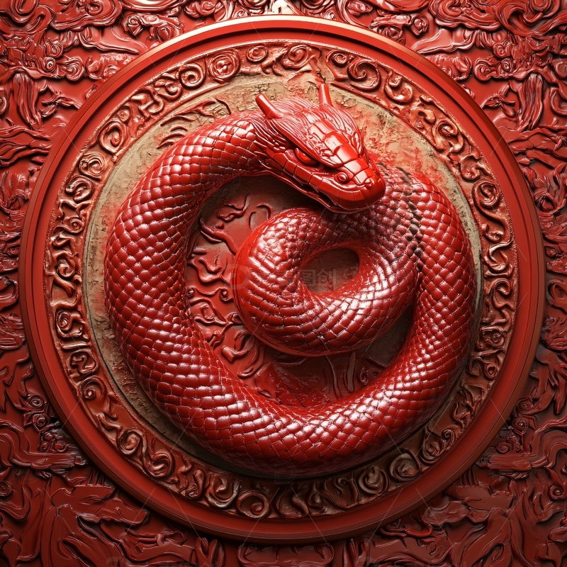 高清大图下载【趣麦麦图】赤龙浮雕