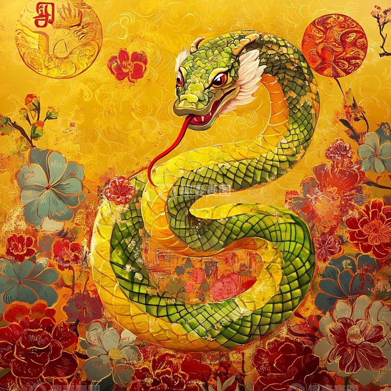 高清大图下载【趣麦麦图】蛇年壁画2