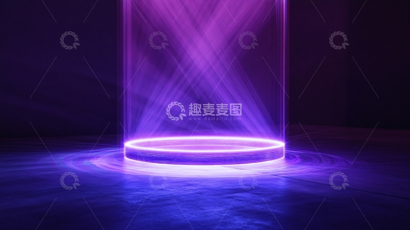 高清大图下载【趣麦麦图】霓虹灯舞台1