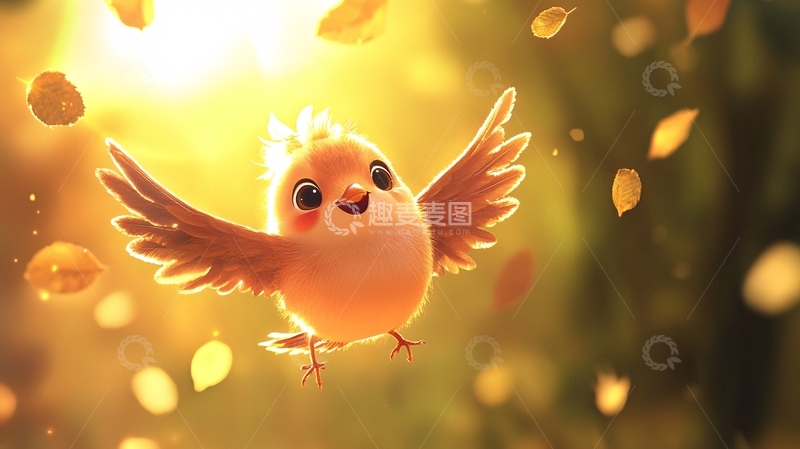 高清大图下载【趣麦麦图】开心的小鸟