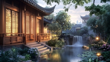 中式别墅中式园林院落