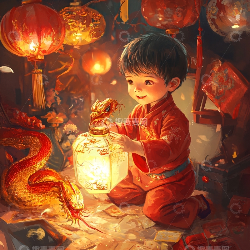 高清大图下载【趣麦麦图】小龙拜年3