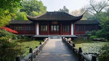 茶室木廊四季园