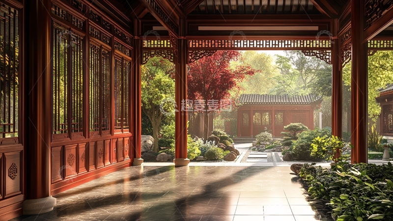 高清大图下载【趣麦麦图】中式中庭