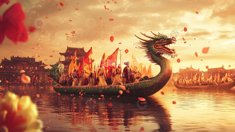 高清大图下载【趣麦麦图】赛龙舟主