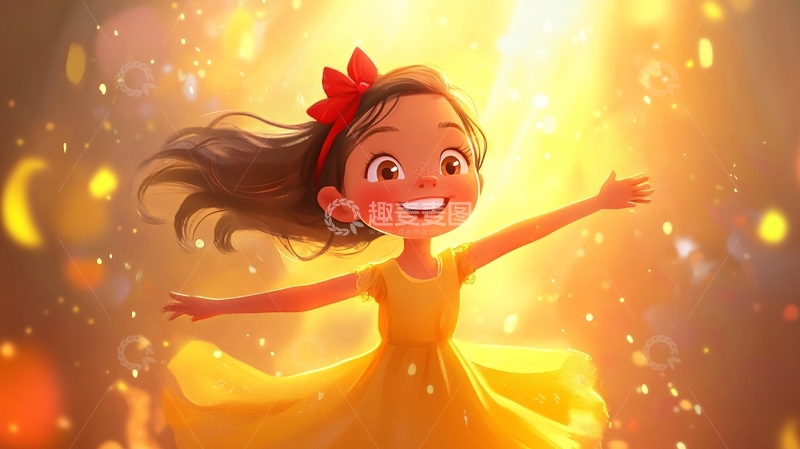 高清大图下载【趣麦麦图】许愿女孩插画2