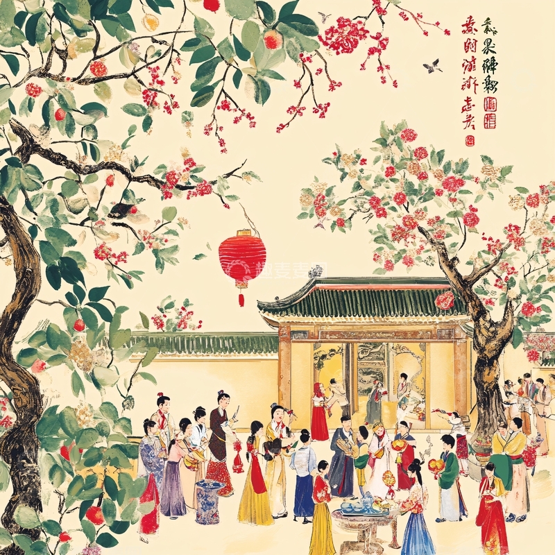 高清大图下载【趣麦麦图】红枣包装手绘文创插画