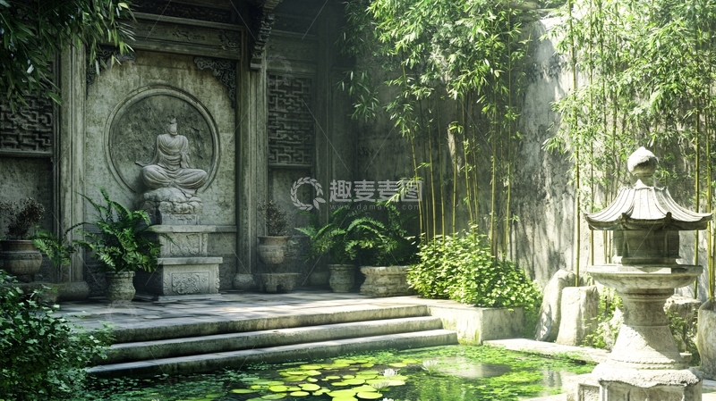 高清大图下载【趣麦麦图】禅意庭院设计理念3