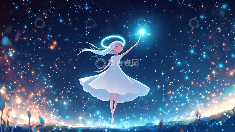 高清大图下载【趣麦麦图】仙女棒插画2