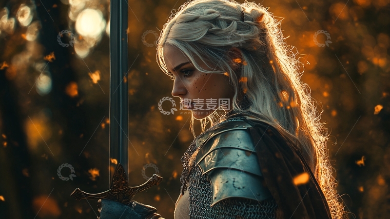 高清大图下载【趣麦麦图】女剑士的传说