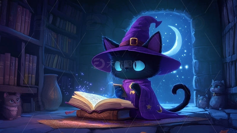 猫女巫插画4