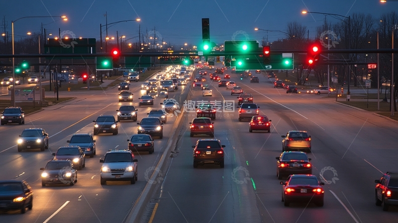 高清大图下载【趣麦麦图】夜晚交通交通