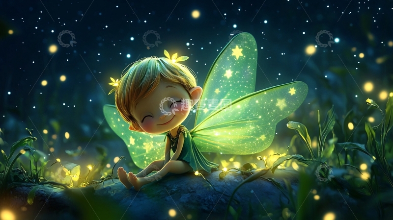 高清大图下载【趣麦麦图】萤火虫小精灵好朋友8