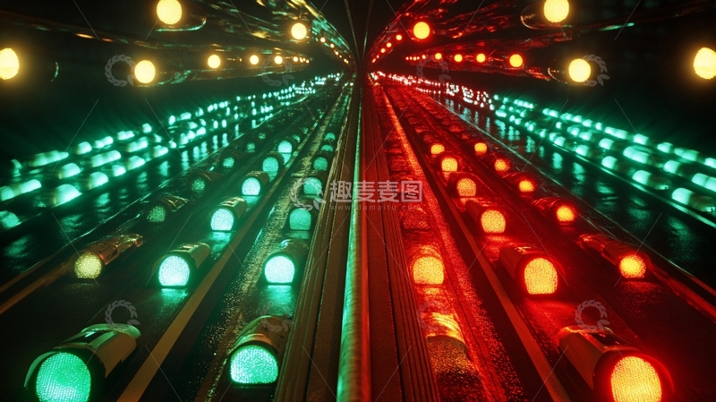 高清大图下载【趣麦麦图】唯美灯光隧道