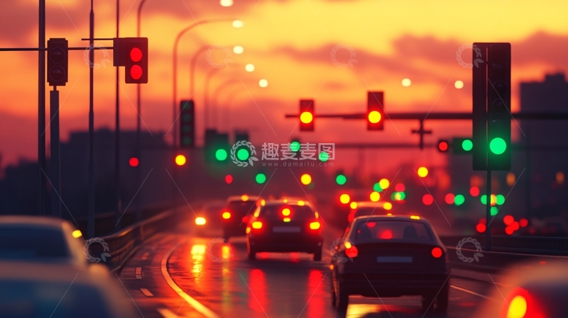 高清大图下载【趣麦麦图】交通信号灯光效果3