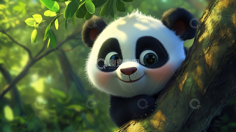 高清大图下载【趣麦麦图】卡通熊猫壁纸10