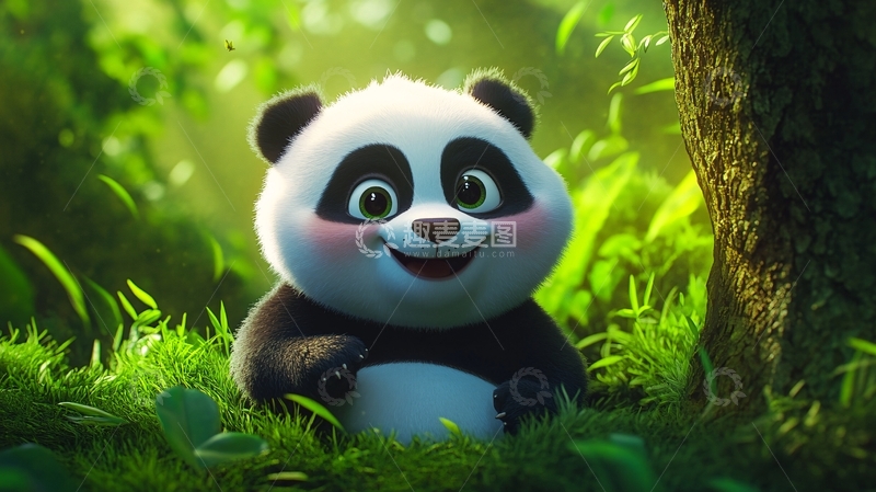 高清大图下载【趣麦麦图】卡通熊猫壁纸11