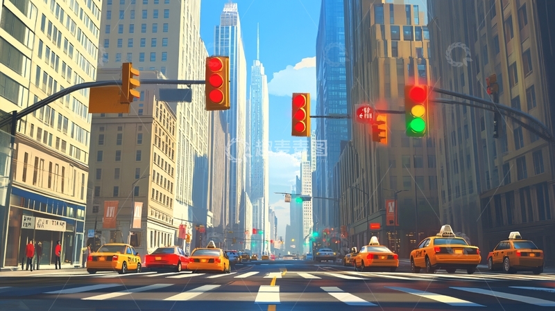 高清大图下载【趣麦麦图】纽约城市鼠绘14