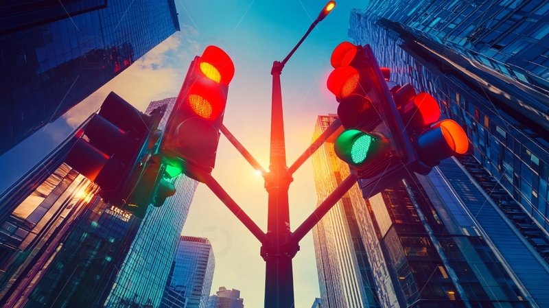 高清大图下载【趣麦麦图】城市交通红绿灯6