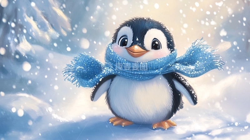 高清大图下载【趣麦麦图】原创卡通小企鹅1