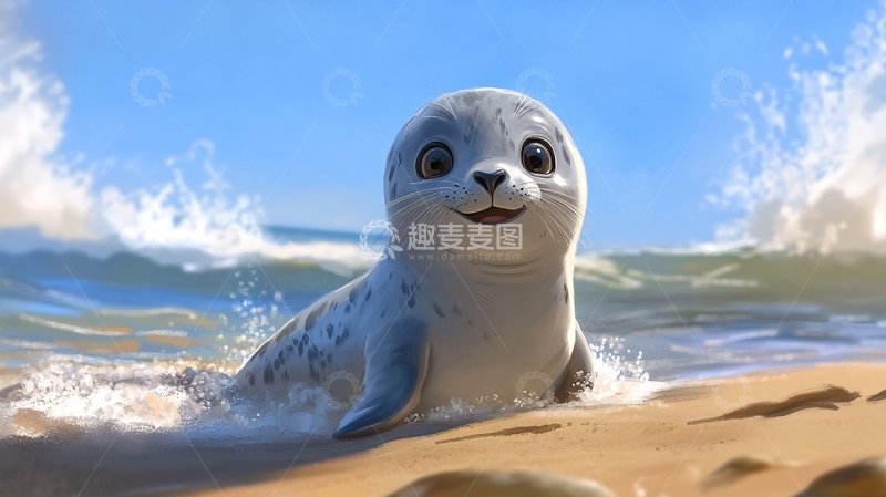 高清大图下载【趣麦麦图】原创小海豹2