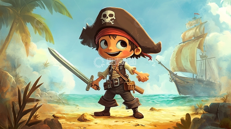 高清大图下载【趣麦麦图】海盗寻宝场景2