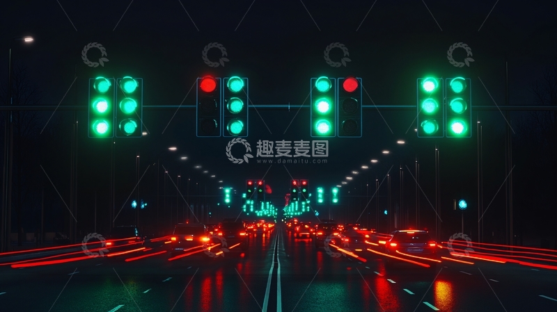 高清大图下载【趣麦麦图】交通信号灯光效果4
