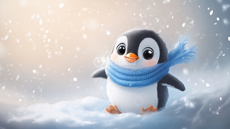 高清大图下载【趣麦麦图】原创卡通小企鹅