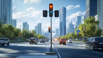 马路红绿灯路口