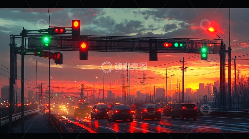 高清大图下载【趣麦麦图】交通信号灯光效果5
