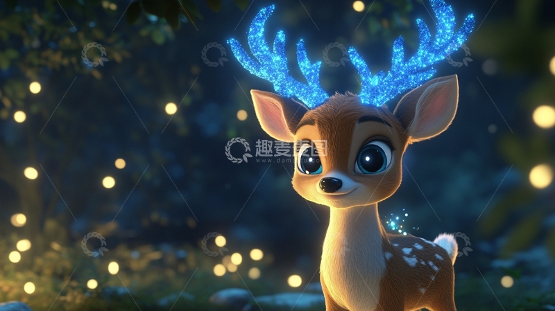 高清大图下载【趣麦麦图】小鹿卡通代言人