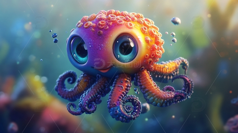 高清大图下载【趣麦麦图】海底生物的画卷