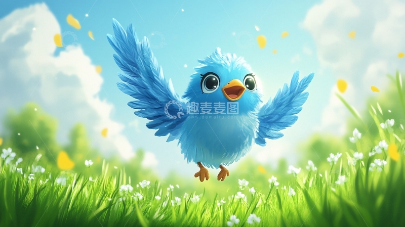 高清大图下载【趣麦麦图】原创卡通小鸟