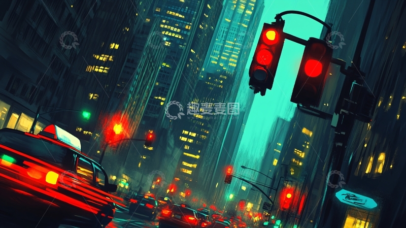 高清大图下载【趣麦麦图】城市交通灯