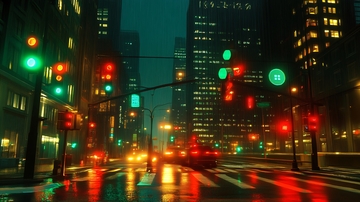 夜晚红绿灯路口4