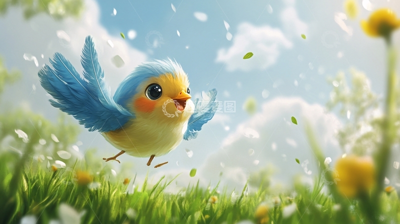 高清大图下载【趣麦麦图】小鸟田园背景2