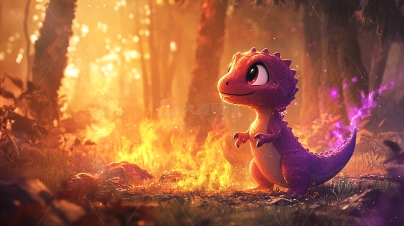高清大图下载【趣麦麦图】小恐龙森林冒险