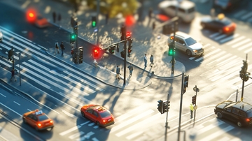 等红灯的人十字路口1