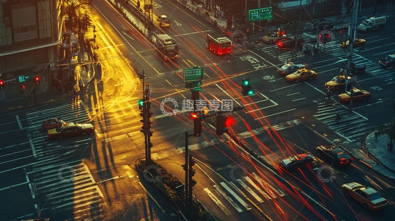高清大图下载【趣麦麦图】城市红灯路口27