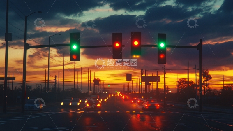 高清大图下载【趣麦麦图】交通信号灯光效果8