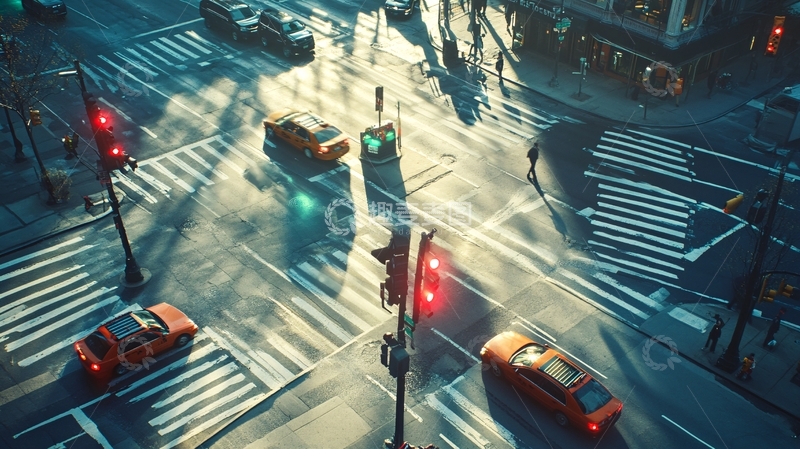 高清大图下载【趣麦麦图】城市红灯路口24