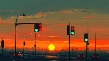 路灯下的夕阳红