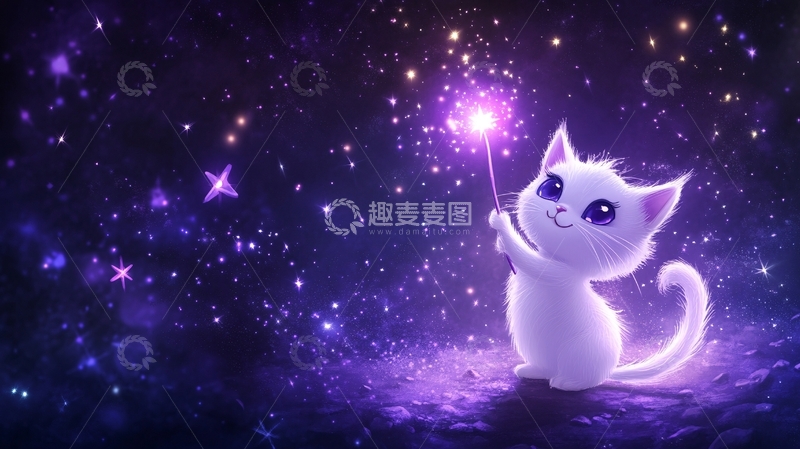 高清大图下载【趣麦麦图】魔法猫咪形象4