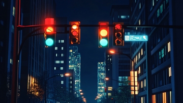 夜晚红绿灯路口14