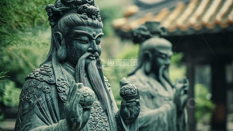 高清大图下载【趣麦麦图】道教修行者雕像