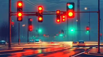 城市红灯路口30