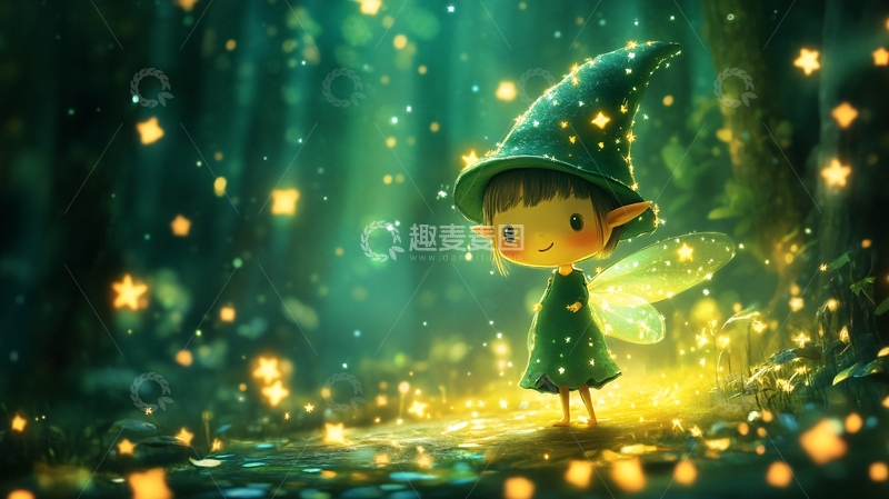 高清大图下载【趣麦麦图】小精灵插画2