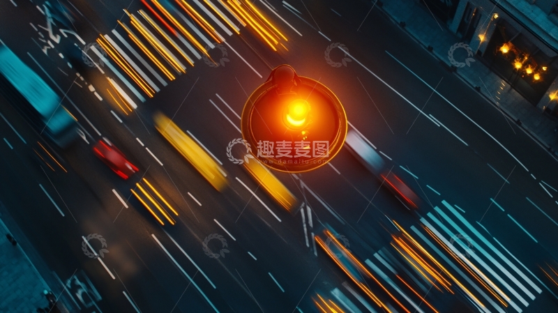 高清大图下载【趣麦麦图】城市红灯路口32