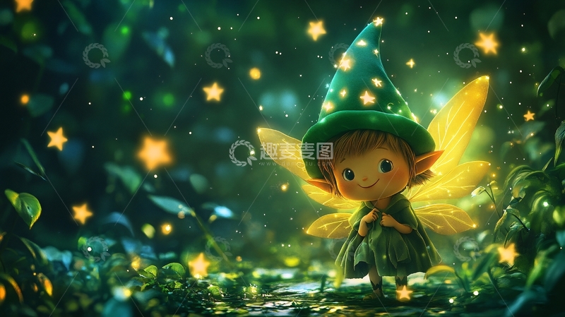 高清大图下载【趣麦麦图】小精灵插画3